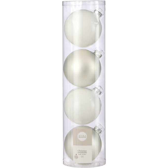 Набор шаров HOUSE OF SEASONS, ø 10 см, 4 шт, белый 85360
